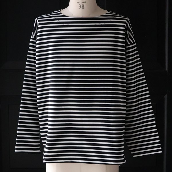 画像4: 透湿・UVカット「多機能COTTON」 引揃ハイゲージ天竺 & ボーダー (7オンス) ボートネック 長袖 Tシャツ【MADE IN JAPAN】『日本製』/ Upscape Audience