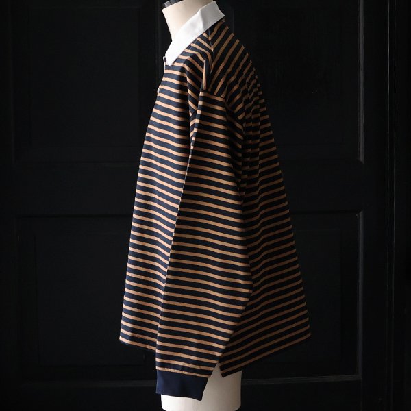 画像11: 透湿・UVカット「多機能COTTON」 引揃ハイゲージ天竺 & ボーダー (7オンス) ラグビーポロ 長袖 Tシャツ【MADE IN JAPAN】『日本製』/ Upscape Audience