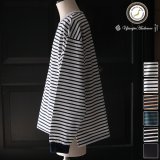透湿・UVカット「多機能COTTON」 引揃ハイゲージ天竺 & ボーダー (7オンス) クルーネック 長袖 Tシャツ【MADE IN JAPAN】『日本製』/ Upscape Audience