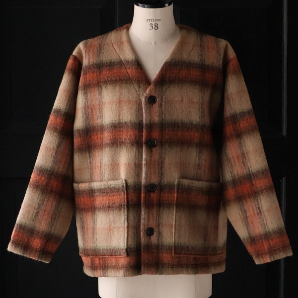 画像6: ECOLANA シャギーチェック ノーカラージャケット【MADE IN JAPAN】『日本製』【送料無料】 / Upscape Audience