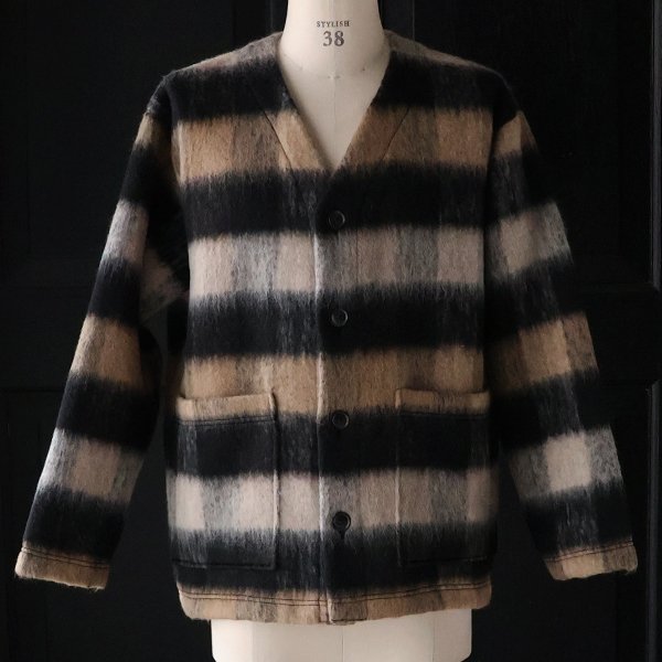 画像12: ECOLANA シャギーチェック ノーカラージャケット【MADE IN JAPAN】『日本製』【送料無料】 / Upscape Audience