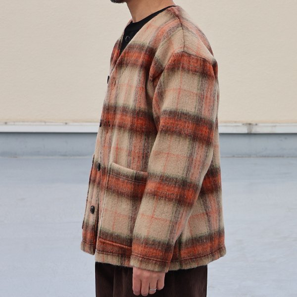 画像4: ECOLANA シャギーチェック ノーカラージャケット【MADE IN JAPAN】『日本製』【送料無料】 / Upscape Audience