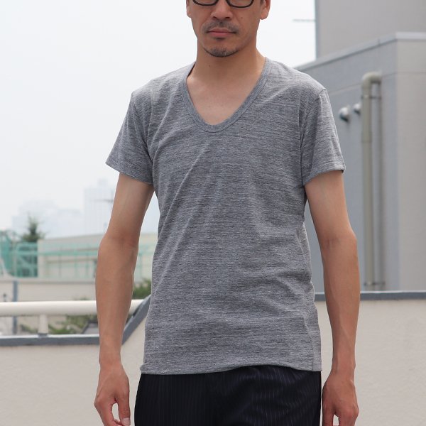 画像2: 【RE PRICE/価格改定】ガラガラ紡 Uネック半袖Tシャツ【MADE IN JAPAN】『日本製』/ Upscape Audience