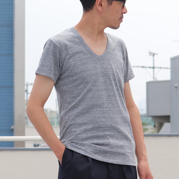 画像3: 【RE PRICE/価格改定】ガラガラ紡 Uネック半袖Tシャツ【MADE IN JAPAN】『日本製』/ Upscape Audience