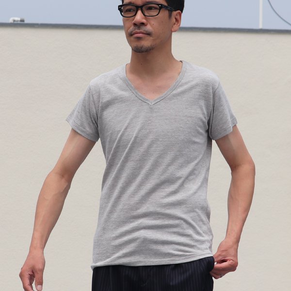 画像7: 【RE PRICE/価格改定】ガラガラ紡Vネック半袖Tシャツ【MADE IN JAPAN】『日本製』/ Upscape Audience