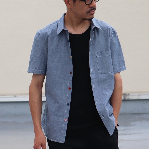 画像15: 【RE PRICE / 価格改定】ダンガリーランダムボタン半袖シャツ / Audience x GUNG HO