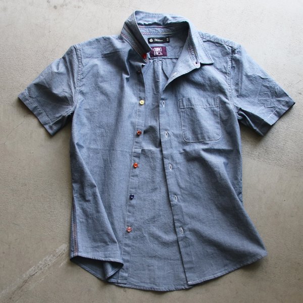 画像20: 【RE PRICE / 価格改定】ダンガリーランダムボタン半袖シャツ / Audience x GUNG HO