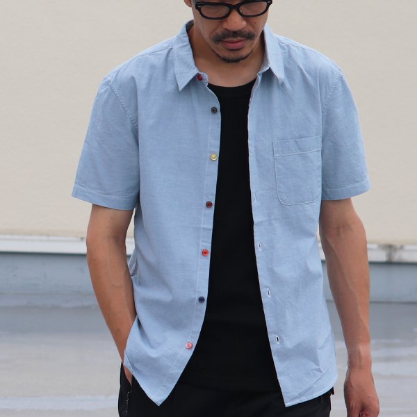 画像5: 【RE PRICE / 価格改定】ダンガリーランダムボタン半袖シャツ / Audience x GUNG HO