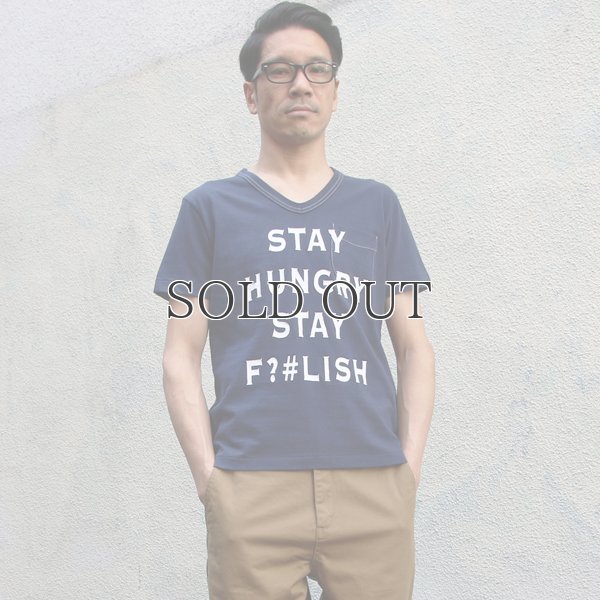 画像7: ラフィー天竺"STAY HUNGRAY"Vネックポケット付きカットソー【MADE IN JAPAN】 / Upscape Audience