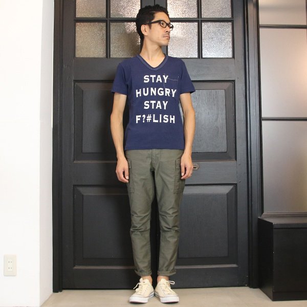 画像10: 【RE PRICE/価格改定】 ラフィー天竺"STAY HUNGRAY"Vネックポケット付きカットソー【MADE IN JAPAN】 / Upscape Audience