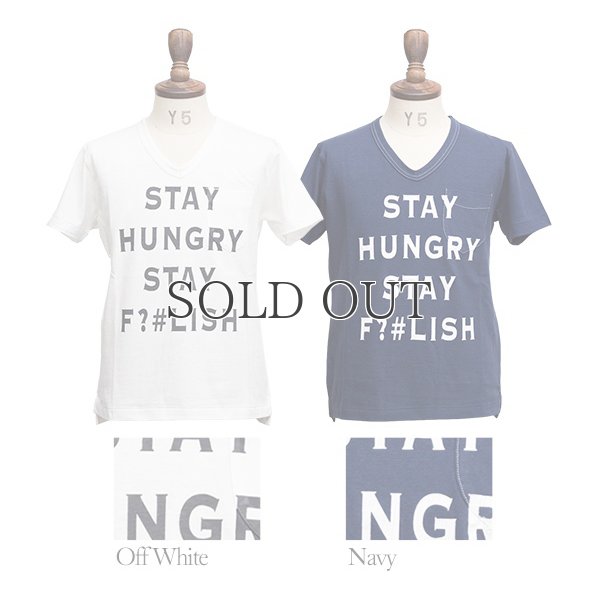 画像13: ラフィー天竺"STAY HUNGRAY"Vネックポケット付きカットソー【MADE IN JAPAN】 / Upscape Audience