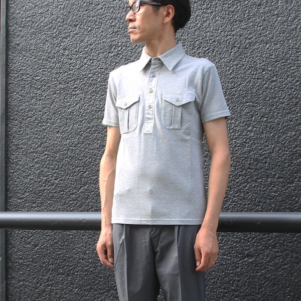 画像2: 【RE PRICE / 価格改定】鹿の子ミリタリー半袖ポロシャツ【MADE IN JAPAN】『日本製』/ Upscape Audience