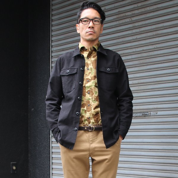 画像10: 【RE PRICE / 価格改定】カモ柄プリントツイルオープンスプレッドボタンダウン長袖シャツ【MADE IN JAPAN】『日本製』/ Upscape Audience