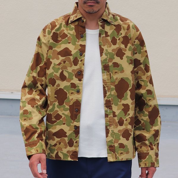 画像4: 【RE PRICE / 価格改定】カモ柄プリントツイルオープンスプレッドボタンダウン長袖シャツ【MADE IN JAPAN】『日本製』/ Upscape Audience