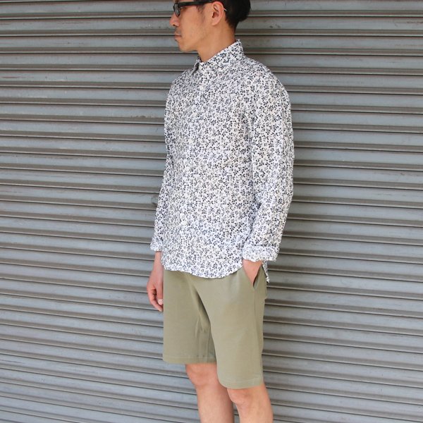 画像12: 【RE PRICE / 価格改定】小花柄リネンワイドスプレッドカラーボタンダウン長袖シャツ 【MADE IN JAPAN】『日本製』/ Upscape Audience