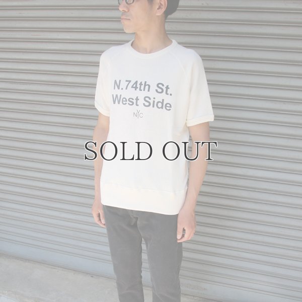 画像13: ソフトエアー裏毛"N.74th St. West Side"プリントラグラン半袖スウェットシャツ【MADE IN JAPAN】『日本製』/ Upscape Audience