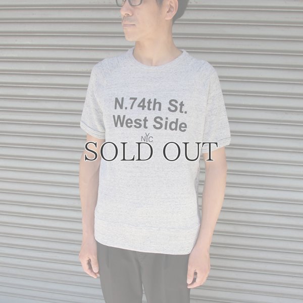 画像14: ソフトエアー裏毛"N.74th St. West Side"プリントラグラン半袖スウェットシャツ【MADE IN JAPAN】『日本製』/ Upscape Audience