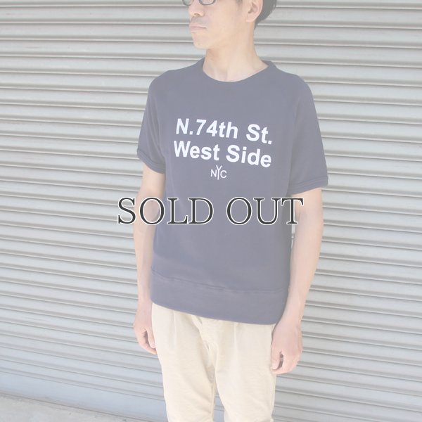 画像15: ソフトエアー裏毛"N.74th St. West Side"プリントラグラン半袖スウェットシャツ【MADE IN JAPAN】『日本製』/ Upscape Audience