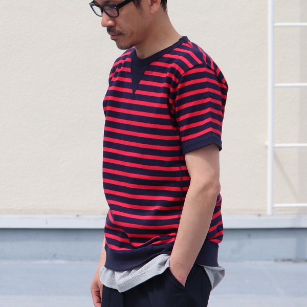 画像5: 【RE PRICE/価格改定】Basque 10オンス ( バスク天竺 )ボーダークルーネック半袖カットソー【MADE IN JAPAN】『日本製』/ Upscape Audience