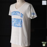 【RE PRICE / 価格改定】 UCLA"UNIVERSITY OF CALIFORNIA LOS ANGELES"三素材混カレッジプリント半袖VネックTシャツ / Audience