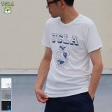 【RE PRICE / 価格改定】 UCLA"UCLA"エンブレム三素材混カレッジプリント半袖クルーネックTシャツ / Audience