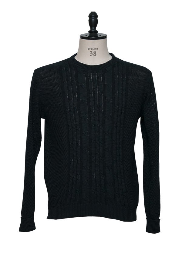 画像8: フランスリネンケーブル×鹿の子クルーネック長袖ニット[Lady's]【MADE IN JAPAN】『日本製』/ Upscape Audience