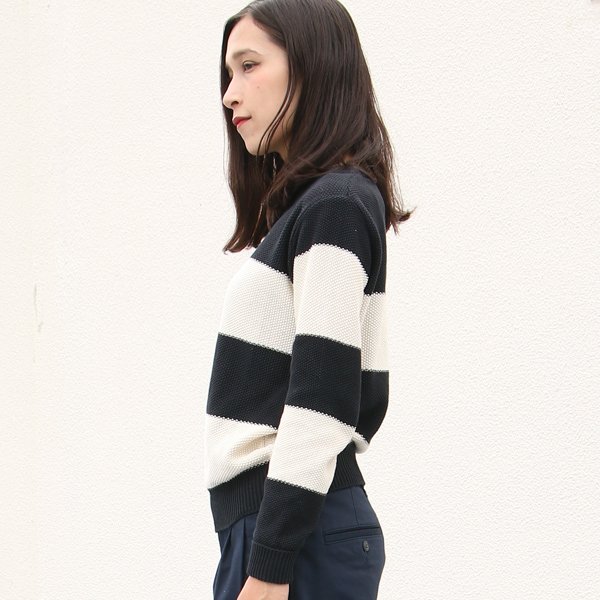 画像5: 【RE PRICE/価格改定】French Linen（フランスリネン）鹿の子太ボーダークルーネック長袖ニット [Lady's]【MADE IN JAPAN】『日本製』/ Audience
