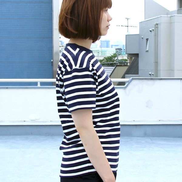 画像3: 【RE PRICE / 価格改定】BSQボーダークルーネック胸ポケ付ビックT [Lady's] 【MADE IN JAPAN】『日本製』/ Upscape Audience