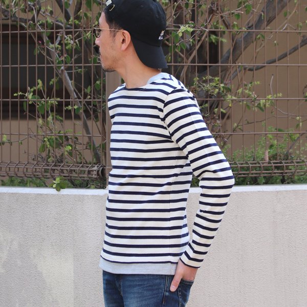 画像3: Basque 10オンス ( バスク天竺 ) ボートネックレイヤードカットソー【MADE IN JAPAN】『日本製』 / Upscape Audience