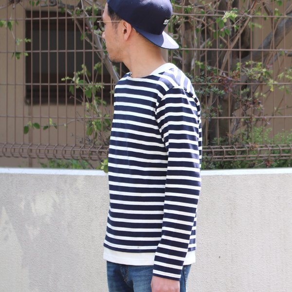 画像3: Basque 10オンス ( バスク天竺 ) ボートネックレイヤードカットソー【MADE IN JAPAN】『日本製』 / Upscape Audience