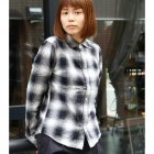 More photos1: 【RE PRICE/価格改定】コットンフランネルチェック ワイドスプレッドボタンダウン長袖シャツ［Lady's］【MADE IN JAPAN】『日本製』 / Upscape Audience