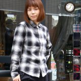 【RE PRICE/価格改定】コットンフランネルチェック ワイドスプレッドボタンダウン長袖シャツ［Lady's］【MADE IN JAPAN】『日本製』 / Upscape Audience