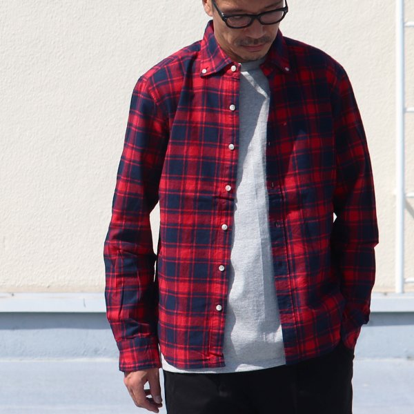 画像16: 【RE PRICE / 価格改定】コットンフランネルチェック ワイドスプレッドボタンダウン長袖シャツ【MADE IN JAPAN】『日本製』 / Upscape Audience