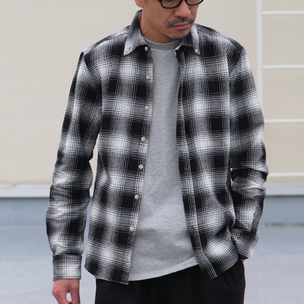 画像3: 【RE PRICE / 価格改定】コットンフランネルチェック ワイドスプレッドボタンダウン長袖シャツ【MADE IN JAPAN】『日本製』 / Upscape Audience