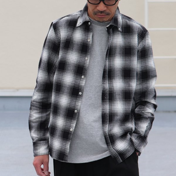 画像4: 【RE PRICE / 価格改定】コットンフランネルチェック ワイドスプレッドボタンダウン長袖シャツ【MADE IN JAPAN】『日本製』 / Upscape Audience