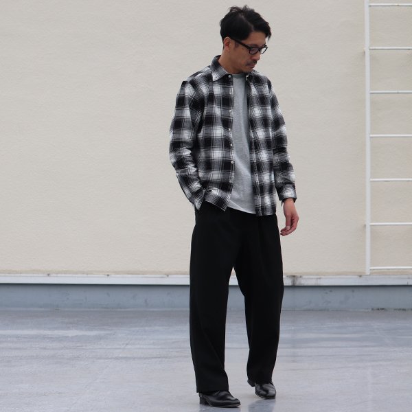 画像7: 【RE PRICE / 価格改定】コットンフランネルチェック ワイドスプレッドボタンダウン長袖シャツ【MADE IN JAPAN】『日本製』 / Upscape Audience