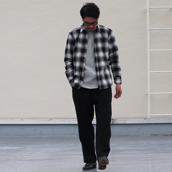 画像8: 【RE PRICE / 価格改定】コットンフランネルチェック ワイドスプレッドボタンダウン長袖シャツ【MADE IN JAPAN】『日本製』 / Upscape Audience