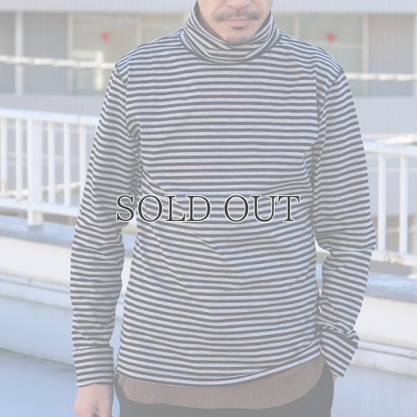 画像4: 高密度シルケットボーダープロテクトボッシュタートルネック長袖カットソー【MADE IN JAPAN】『日本製』/ Upscape Audience