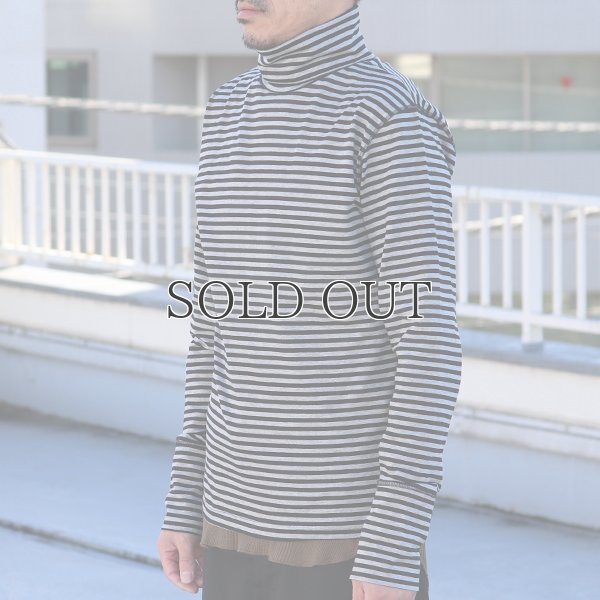 画像5: 高密度シルケットボーダープロテクトボッシュタートルネック長袖カットソー【MADE IN JAPAN】『日本製』/ Upscape Audience