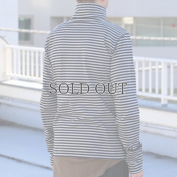 画像6: 高密度シルケットボーダープロテクトボッシュタートルネック長袖カットソー【MADE IN JAPAN】『日本製』/ Upscape Audience