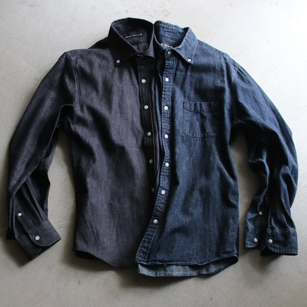 画像3: 【RE PRICE / 価格改定】麻混デニムワイドスプレッド長袖シャツ [Lady's]【MADE IN JAPAN】『日本製』/ Upscape Audience