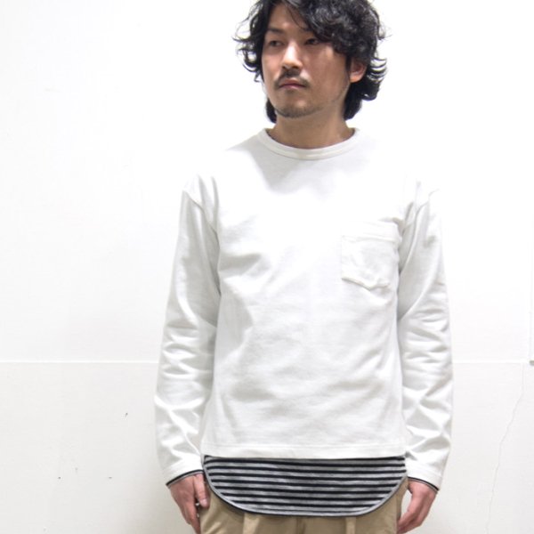 画像9: 【RE PRICE / 価格改定】セーターライク天竺ドロップショルダーポケット付き長袖カットソー【MADE IN JAPAN】『日本製』/ Upscape Audience