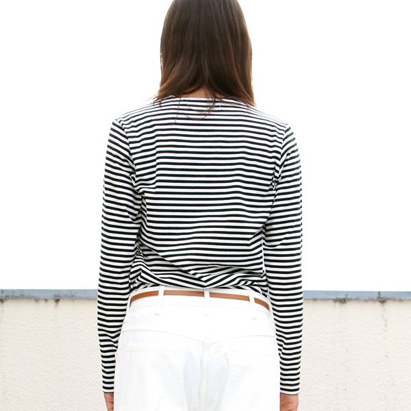 画像4: 高密度シルケットボーダーロング丈長袖Tシャツ [Lady's]【MADE IN JAPAN】『日本製』/ Upscape Audience