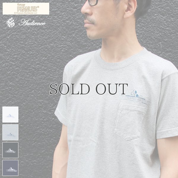 画像1: Old Snoopy "Schulz-Surf" 7.1oz米綿丸胴オールドプリントクルーネックポケットT / Audience