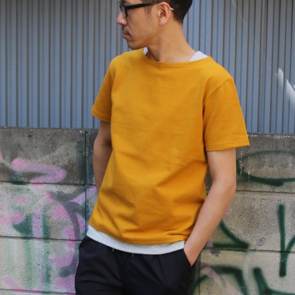 画像14: 【RE PRICE/価格改定】Basque 10オンス ( バスク天竺 )無地＆ボーダーボートネックレイヤード半袖カットソー【MADE IN JAPAN】『日本製』/ Upscape Audience