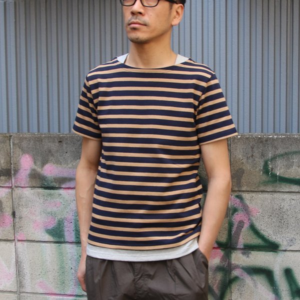 画像16: 【RE PRICE/価格改定】Basque 10オンス ( バスク天竺 )無地＆ボーダーボートネックレイヤード半袖カットソー【MADE IN JAPAN】『日本製』/ Upscape Audience