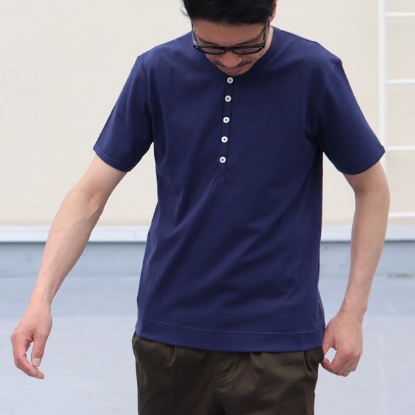 画像4: 【RE PRICE/価格改定】コーマ天竺V/Nヘンリー半袖カットソー【MADE IN JAPAN】『日本製』/ Upscape Audience