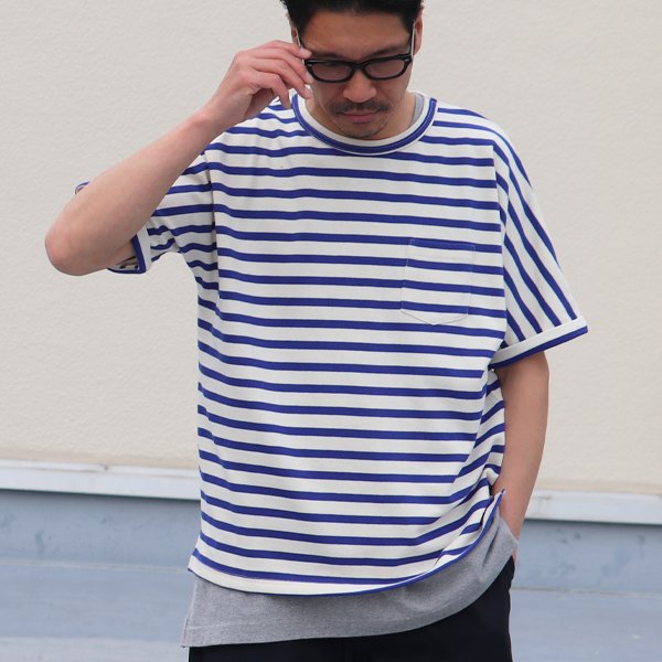 画像7: 【RE PRICE/価格改定】Basque 10オンス ( バスク天竺 )無地＆ボーダービッグポケT【MADE IN JAPAN】『日本製』/ Upscape Audience