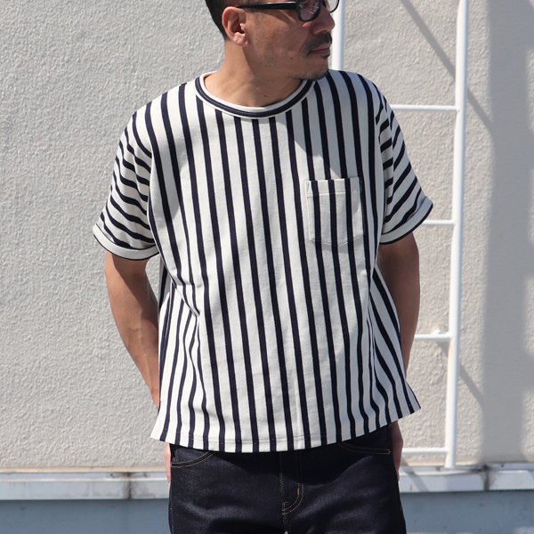 画像3: 【RE PRICE/価格改定】Basque 10オンス ( バスク天竺 )無地＆ボーダービッグポケT【MADE IN JAPAN】『日本製』/ Upscape Audience