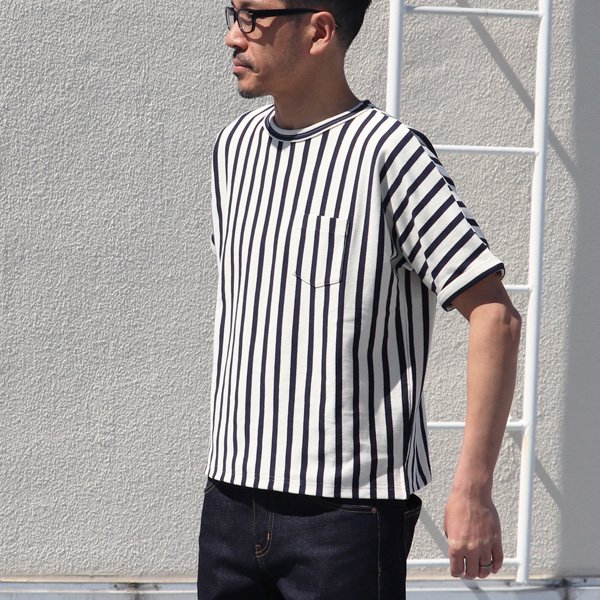 画像4: 【RE PRICE/価格改定】Basque 10オンス ( バスク天竺 )無地＆ボーダービッグポケT【MADE IN JAPAN】『日本製』/ Upscape Audience